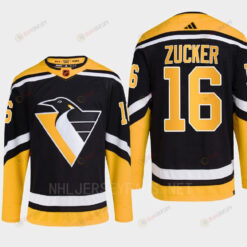 Pittsburgh Penguins 2022 Reverse Retro 2.0 Jason Zucker 16 Black Primegreen Jersey Men's