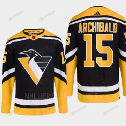 Pittsburgh Penguins 2022 Reverse Retro 2.0 Josh Archibald 15 Black Primegreen Jersey Men's