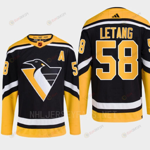 Pittsburgh Penguins 2022 Reverse Retro 2.0 Kris Letang 58 Black Primegreen Jersey Men's