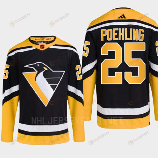 Pittsburgh Penguins 2022 Reverse Retro 2.0 Ryan Poehling 25 Black Primegreen Jersey Men's