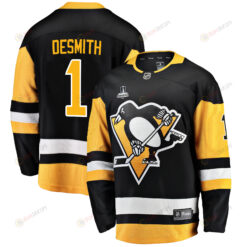 Pittsburgh Penguins Casey DeSmith 1 Home 2022 Stanley Cup Final Breakaway Men Jersey - Black