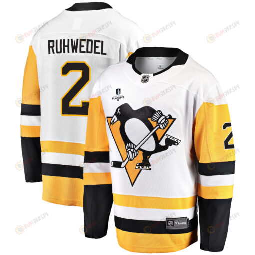 Pittsburgh Penguins Chad Ruhwedel 2 Away 2022 Stanley Cup Final Breakaway Men Jersey - White