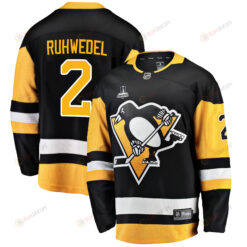 Pittsburgh Penguins Chad Ruhwedel 2 Home 2022 Stanley Cup Final Breakaway Men Jersey - Black