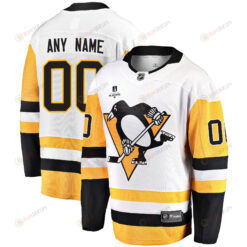 Pittsburgh Penguins Custom Away 2022 Stanley Cup Playoffs Breakaway Men Jersey - White