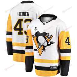 Pittsburgh Penguins Danton Heinen 43 Away 2022 Stanley Cup Final Breakaway Men Jersey - White