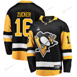 Pittsburgh Penguins Jason Zucker 16 Home 2022 Stanley Cup Final Breakaway Men Jersey - Black