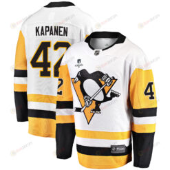 Pittsburgh Penguins Kasperi Kapanen 42 Away 2022 Stanley Cup Final Breakaway Men Jersey - White