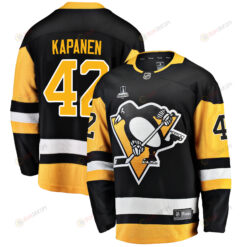 Pittsburgh Penguins Kasperi Kapanen 42 Home 2022 Stanley Cup Final Breakaway Men Jersey - Black