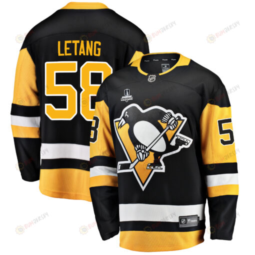 Pittsburgh Penguins Kris Letang 58 Home 2022 Stanley Cup Final Breakaway Men Jersey - Black