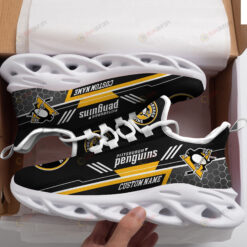 Pittsburgh Penguins Logo Custom Name Pattern 3D Max Soul Sneaker Shoes