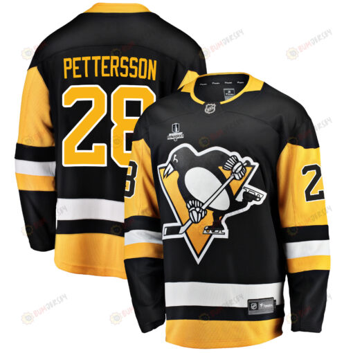 Pittsburgh Penguins Marcus Pettersson 28 Home 2022 Stanley Cup Final Breakaway Men Jersey - Black