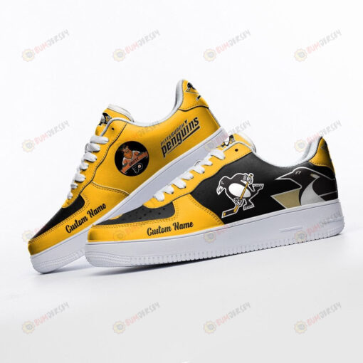 Pittsburgh Penguins Mascot Logo Pattern Custom Name Air Force 1 Printed