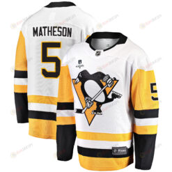 Pittsburgh Penguins Mike Matheson 5 Away 2022 Stanley Cup Final Breakaway Men Jersey - White