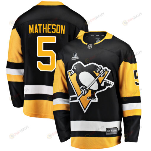 Pittsburgh Penguins Mike Matheson 5 Home 2022 Stanley Cup Final Breakaway Men Jersey - Black