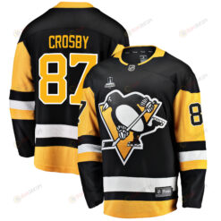 Pittsburgh Penguins Sidney Crosby 87 Home 2022 Stanley Cup Final Breakaway Men Jersey - Black