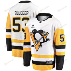 Pittsburgh Penguins Teddy Blueger 53 Away 2022 Stanley Cup Final Breakaway Men Jersey - White