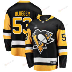 Pittsburgh Penguins Teddy Blueger 53 Home 2022 Stanley Cup Final Breakaway Men Jersey - Black