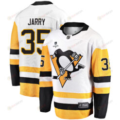 Pittsburgh Penguins Tristan Jarry 35 Away 2022 Stanley Cup Final Breakaway Men Jersey - White
