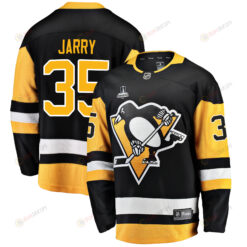 Pittsburgh Penguins Tristan Jarry 35 Home 2022 Stanley Cup Final Breakaway Men Jersey - Black