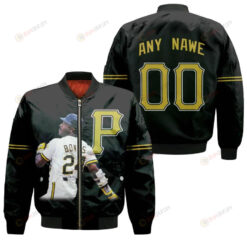 Pittsburgh Pirates Barry Bonds Custom Number Name For Pirates Fans Black Bomber Jacket 3D Printed