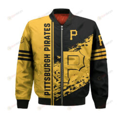 Pittsburgh Pirates Bomber Jacket 3D Printed Logo Pattern In Team Colours