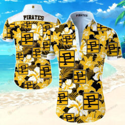 Pittsburgh Pirates Curved Hawaiian Shirt In Yellow