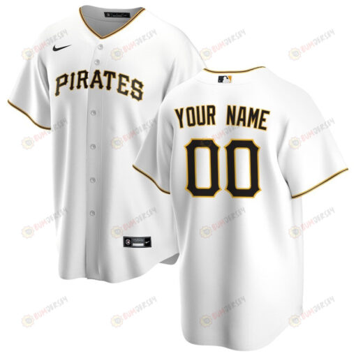 Pittsburgh Pirates Home Custom Men Jersey - White