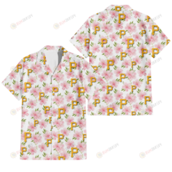 Pittsburgh Pirates Light Pink Hibiscus White Background 3D Hawaiian Shirt