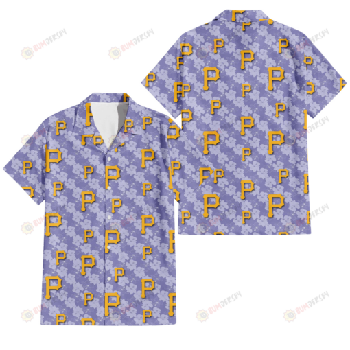 Pittsburgh Pirates Light Purple Hibiscus Pattern Stripe Powder Purple 3D Hawaiian Shirt