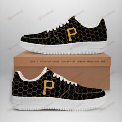 Pittsburgh Pirates Logo Beehive Pattern Air Force 1 Printed In Black