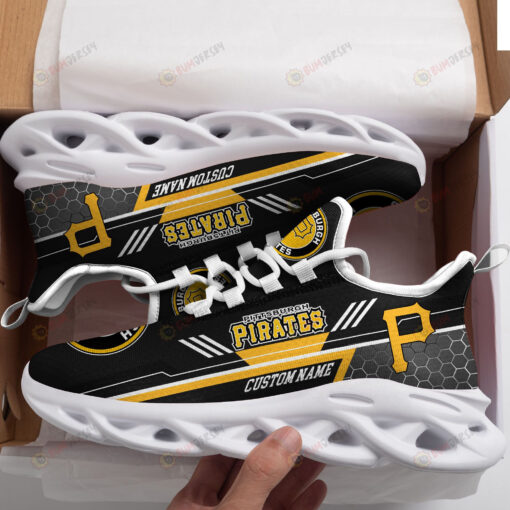 Pittsburgh Pirates Logo Custom Name Pattern 3D Max Soul Sneaker Shoes