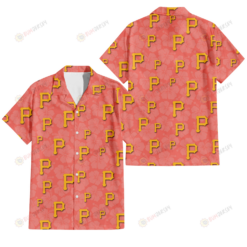 Pittsburgh Pirates Peach Puff Hibiscus Tomato Orange Background 3D Hawaiian Shirt