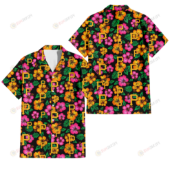 Pittsburgh Pirates Pink Orange Black Background 3D Hawaiian Shirt