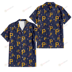 Pittsburgh Pirates Small Hibiscus Buds Navy Background 3D Hawaiian Shirt