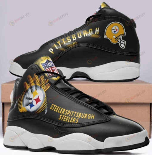 Pittsburgh Steeler Air Jordan 13 Shoes Sneakers In Black