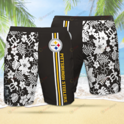 Pittsburgh Steeler Blacks White Hawaiian Shorts Summer Shorts Men Shorts - Print Shorts