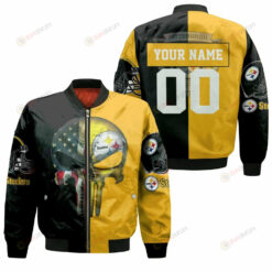 Pittsburgh Steelers American Skul 3D Customized Pattern Bomber Jacket