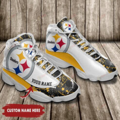 Pittsburgh Steelers Big Logo Pattern Custom Name Air Jordan 13 Shoes Sneakers