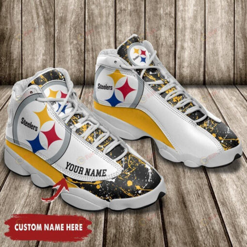 Pittsburgh Steelers Big Logo Pattern Custom Name Air Jordan 13 Shoes Sneakers