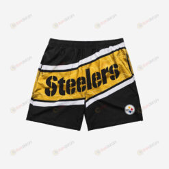 Pittsburgh Steelers Big Wordmark Hawaiian Men Shorts Swim Trunks - Print Shorts