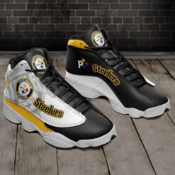 Pittsburgh Steelers Black White Air Jordan 13 Sneakers Sport Shoes