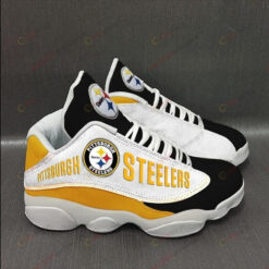 Pittsburgh Steelers Black White Yellow Air Jordan 13 Sneakers Sport Shoes