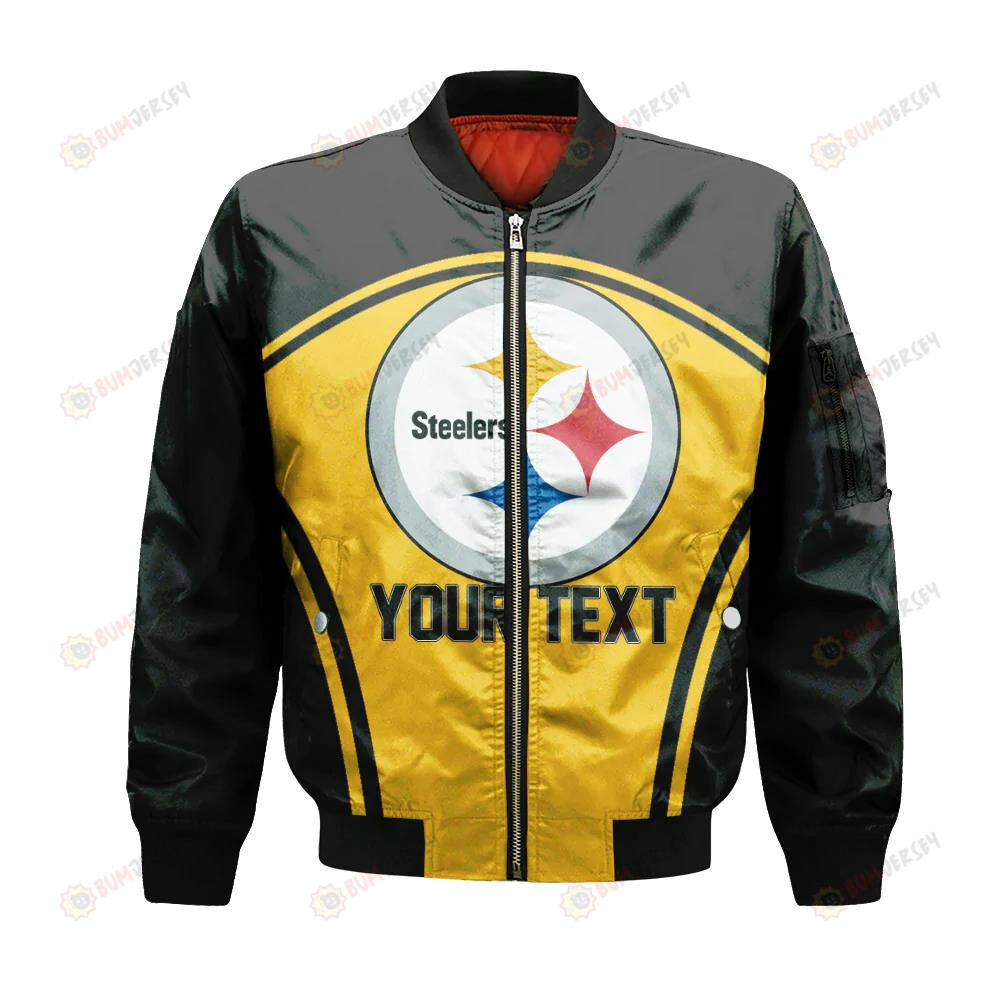 Pittsburgh Steelers Bomber Jacket 3D Printed Custom Text And Number Curve Style Sport