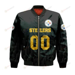 Pittsburgh Steelers Bomber Jacket 3D Printed Team Logo Custom Text And Number