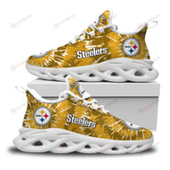 Pittsburgh Steelers Custom Name Logo Pattern 3D Max Soul Sneaker Shoes In Yellow