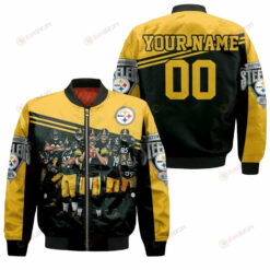 Pittsburgh Steelers Great Players Team Metal Steelers Customized Pattern Bomber Jacket