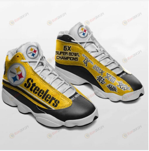 Pittsburgh Steelers In Yellow And Black Air Jordan 13 Shoes Sneakers