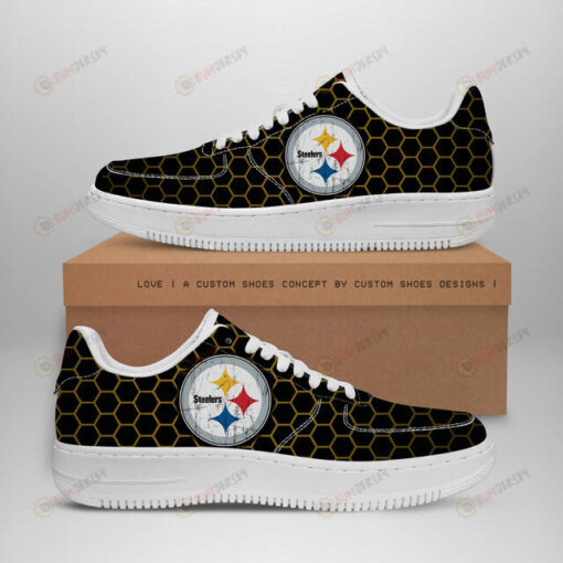 Pittsburgh Steelers Logo Beehive Pattern Air Force 1 Printed In Black