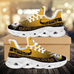 Pittsburgh Steelers Logo Custom Name Pattern In Yellow 3D Max Soul Sneaker Shoes