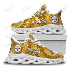 Pittsburgh Steelers Logo Custom Name Tie Dye Pattern 3D Max Soul Sneaker Shoes